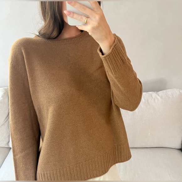 Jenni Kayne Brown Crew Neck Sweater - Picture 1 of 8